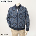 30 OFF SALE McGREGOR マックレガー 111822606 ネイティブ柄裏地付きニットブルゾン ジャカード織 カーディガン フルジップ セータージップカーディガン