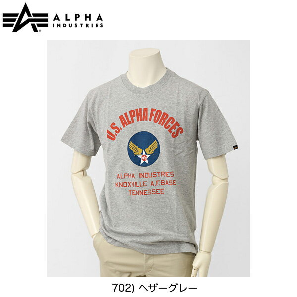 Alpha Industies アルファインダストリーズ tc1470 U.S.A.F. プリント半袖Tシャツ スラブ素材 カレッジテイスト 日本代理店正規品