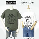 Alpha Industies アルファ TC1627 PEANUTS x ALPHA スヌーピー コラボ 半袖 Tシャツ ユニセックス 夏服