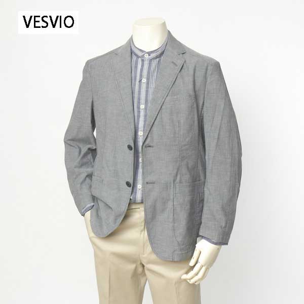 VESVIO ベスビオ春夏テーラード ジャケット 綿100% VM24-9107 ノーベント ホームウォシュ 家庭洗濯 HOME WASH ブレザー 羽織 サマージャケット
