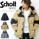 ショット ダウン メンズ SALE セール Schott ショットクラシック 2トーン ダウンジャケット 3122069 アウター ダウンパーカー ツートン 切り替え メンズ 送料無料