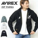 アヴィレックス ジップアップパーカー メンズ SALE セール AVIREX アヴィレックス 裏起毛スウェット ジップパーカー ARMY6123445 783-2231006 フーディー ライトアウター メンズ アビレックス アーミー 送料無料