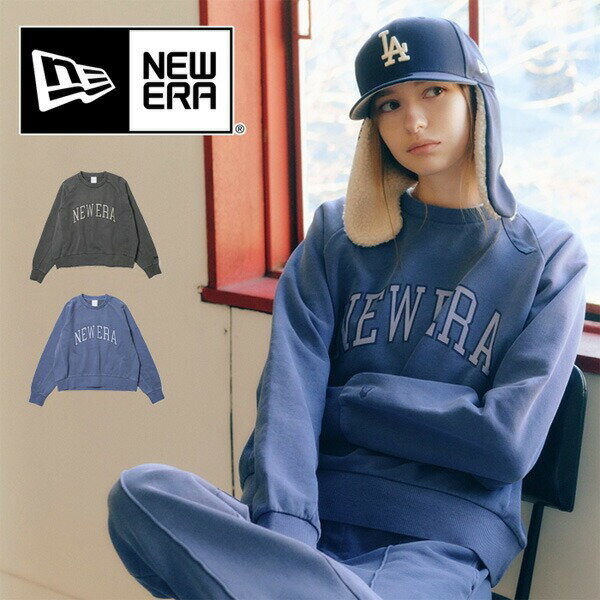 NEW ERA ニューエラ レディース Women's クルーネックスウェット ピグメント加工 ショート丈 短丈 トレーナー 送料無料 14674711 14674712