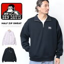 BEN DAVIS ベンデイビス ヘビーウェイト ハーフジップスウェット 裏起毛 ワンポイント刺繍 トレーナー メンズ ビッグシルエット ゴリラ ベンデビ 送料無料 25380028