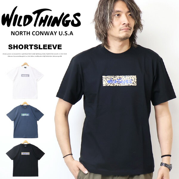 WILD THINGS ワイルドシングス ボックスロゴ プリント 半袖Tシャツ 半T メンズ 送料無料 WT24062K