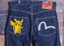 EVISU エヴィス ジーンズ 日本製 ポケモン×エビスコラボ 刺繍 ノーウォッシュ テーパードスリム No2 No2000T EGD3001PK001 送料無料,evisu 恵比寿 戒 かもめ デニム メンズ アメカジ B系 【あす楽】ポイント プレゼント 人気 おすすめ エビス EVISU