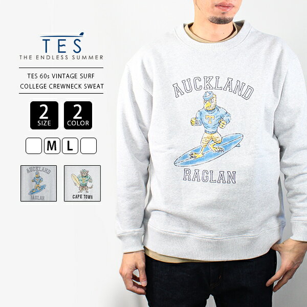 【送料無料】TES スウェット テス スウェット The Endless Summer エンドレスサマー クルーネック TES 60s VINTAGE SURF COLLEGE CREWNECK SWEAT 2374308