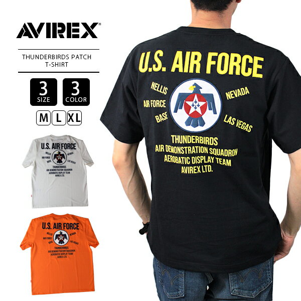 AVIREX Tシャツ 半袖 アビレックス T-SHIRT THUNDERBIRDS サンダーバーズ パッチ 7833134052 0324