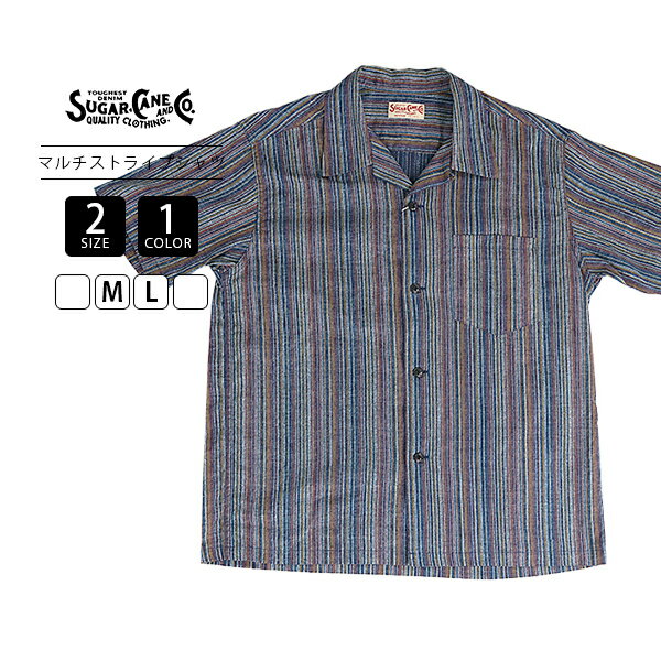 SugarCane奬󥺥ȥåץȾµMULTISTRIPEOPENSHIRTޥȥ饤ץץ󥫥顼ĥåȥ100SC39520