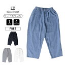 Bliss Bunch ブリスバンチ レディース ナチュラル カジュアル 綿麻 デニム バックポケット マオパンツ タック 751-223 0620