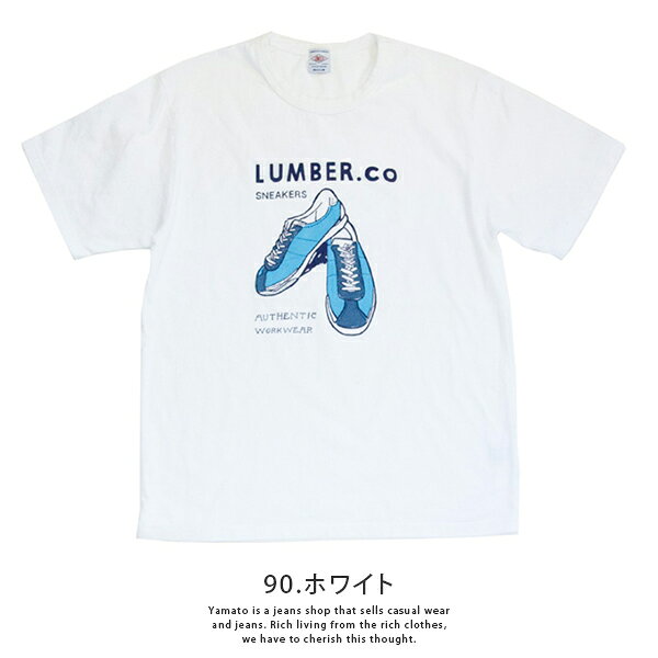 LUMBER ランバー トップス Tシャツ 半袖 フロントプリント クルーネック メンズ ユニセックス SNEAKERS スニーカー アメカジ カジュアル 手描きイラスト 251578