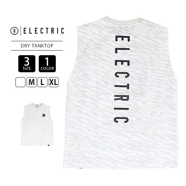 ELECTRIC エレクトリック メンズ ノースリーブ ドライ素材 VERTICAL LOGO DRY NO SLEEVE 背面 アイコンロゴ トップス ドットカモ DOT CAMO シンプル 接触冷感 速乾 UVカット 吸湿速乾 E26ST37C