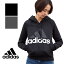 【SALE!!】【adidas アディダス】ESS リニアプルオーバー スウェットパーカー NEL90 /トップス/長袖/トレーニングウェア/パーカー/フーディ/フード/プルオーバー/ビッグロゴ/プリント/ブランド/カジュアル/スポーツ/裏起毛/秋冬/暖か/レディース