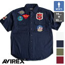 【 AVIREX アビレックス 】 TOPGUN SHIRT SLEEVE SHIRT トップガン 半袖 シャツ 7833123020 783-3123020 / アビレックス トップガン ワッペン シャツ ミリタリーシャツ F-14 トムキャット トップス 春夏 23SS