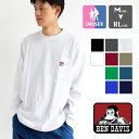 【SALE 】 【 BEN DAVIS ベンデイビス 】 BEN 039 S POCKET BIG L/S TEE ポケット ビッグ L/S Tシャツ 02780025 / 長袖 ロンT 丸首 クルーネック 胸ポケット ポケT ビッグT オーバーサイズ 大きめ 無地 ワンポイント ヘビーウェイト メンズ レディース C-2780025 22AW/