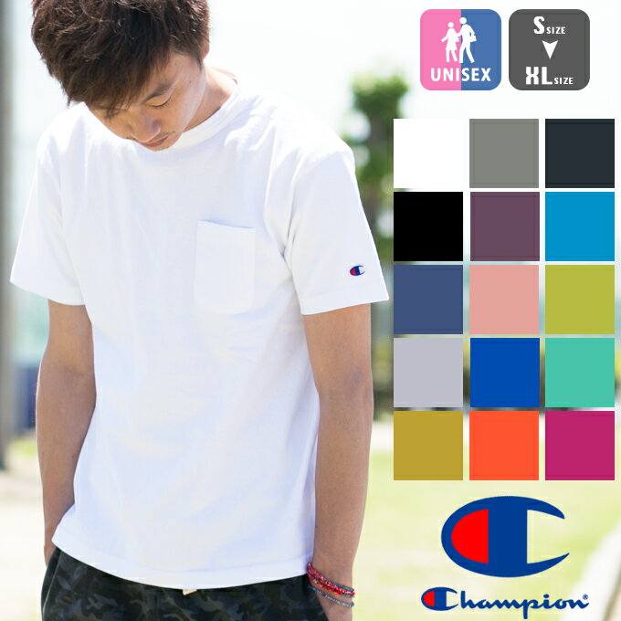 【 Champion チャンピオン】 T1011 ポケット付き ヘビーウエイト クルーネック Tシャツ　C5-B303 C5-M304 C5-P305 C5-R305 / Campion 定番 メイドインU.S.A アメリカ製 チャンピオン tシャツ チャンピオン t1011 champion 1011