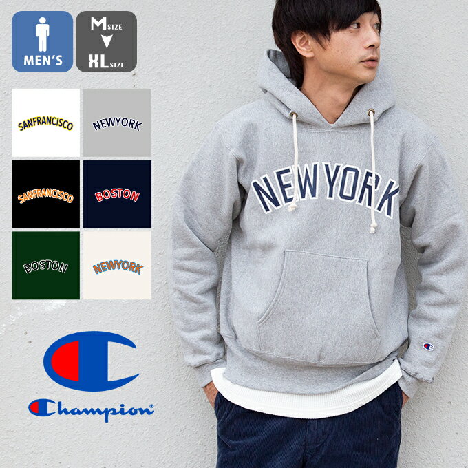 【冬SALE!!】【 Champion チャンピオン 】 リバースウィーブ カレッジ プリント スウェット プル パーカ C5-Q102 / REVERSE WEAVE プルオーバー フーディー フード MADE IN USA アメリカ製 赤単タグ ヴィンテージ 裏起毛 長袖 トップス メンズ /