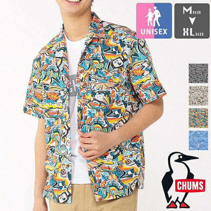 【 CHUMS チャムス 】 Chumloha Shirt チャムロハ シャツ CH02-1105 / ユニセックス アロハシャツ シャツ チャムロハ 総柄 開襟シャツ ..