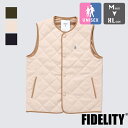 【SALE 】 【 FIDELITY フィデリティ 】 TRPU KARSEY QUILTING VEST キルティング ベスト 23775022 / フィデリティ キルティング ベスト ダイアキルト アウター ワンポイント コーデュロイ パイピング ユニセックス 2023AW