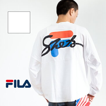 【SALE!!】【 FILA フィラ 】BIG LOGO L/S T-SHIRT ビッグロゴ ロングスリーブTシャツ FM9598 / fila ロンt フィラ ロンt トップス 長袖 SHETA コラボ プリント ブランド ロゴ ストリート メンズ レディース ユニセックス