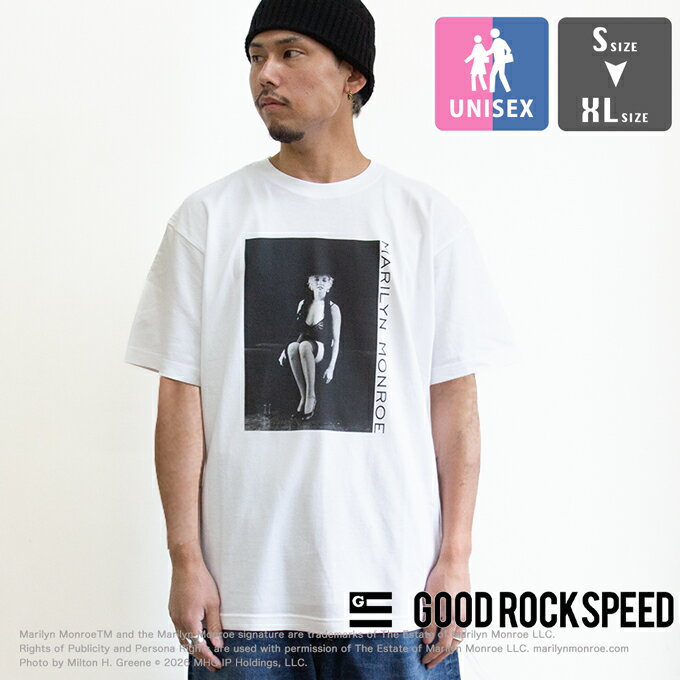 【 GOOD ROCK SPEED グッドロックスピード 】 Marilyn Monroe マリリン・モンロー PHOTO ART T-SHIRT 26MRM007W / 半袖 丸首 クルーネック プリントT アーティストT フォトプリント メンズ レディース ユニセックス 2026SUMMER