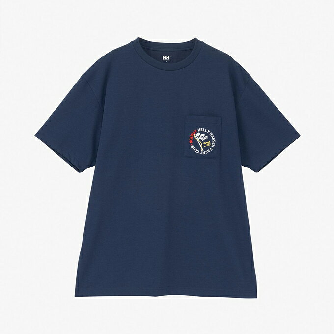 【 HELLY HANSEN ヘリーハンセン 】 S/S Yacht Club Tee ショートスリーブ ヨットクラブ ティー HH62503 / Tシャツ 半袖 丸首 クルーネック 胸ポケット ポケT ワンポイント ロゴ刺繍 吸汗 速乾 UVケア 紫外線対策 メンズ レディース ユニセックス 2025SUMMER/