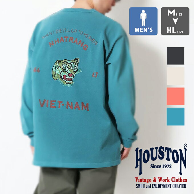  PIGMENT U.S. COTTON PRINT TEE(VIETNAM) ピグメント プリント 長袖Tシャツ 22384 / ヒューストン ロンT 長袖Tシャツ 丸首 クルーネック スーベニア ピグメント ポケT ポケット付き バックプリント アメカジ カジュアル 2026SPRING
