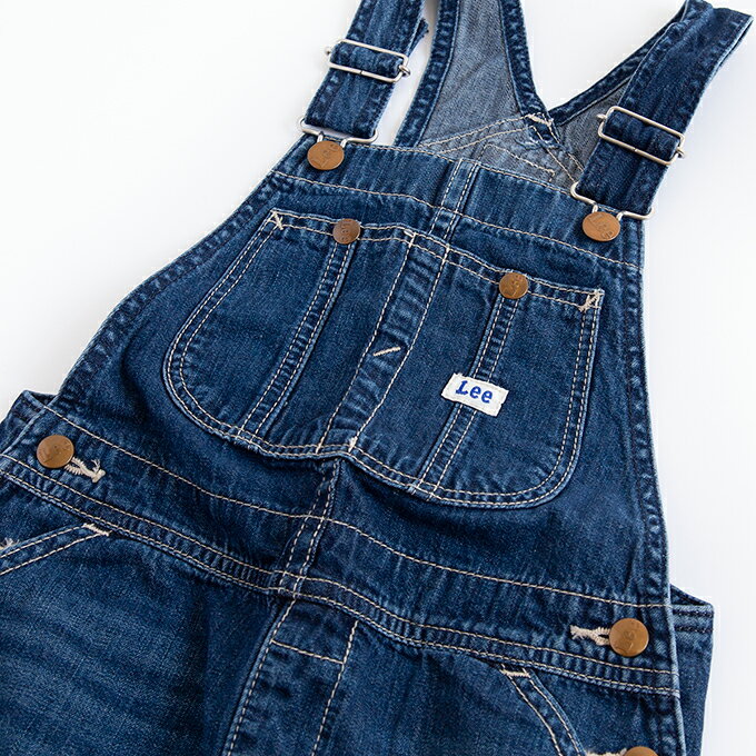 【 Lee リー 】 キッズ OVERALL SKIRT オーバーオール スカート (130cm〜160cm) LK6152 / ジャンパースカート ジャンスカ ボトムス サロペット オールインワン デニム ヒッコリー 130cm 140cm 150cm 160cm 子供 ガールズ 女の子 ジュニア /