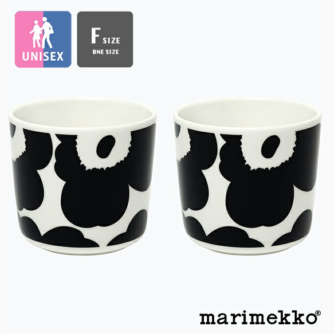 【 marimekko マリメッコ 】 Cup & Mug Unikko コーヒーカップセット （ハンドルなし） 52219470637 / Marimekko マリメッコ ラテマグ コーヒーカップセット ハンドルなし 2個入り ギフト 箱入り 箱付き ウニッコ プレゼント ギフト 国内正規品