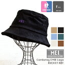 【SALE!!】【 MEI メイ 】 Corduroy EMB Logo Bucket Hat コーデュロイ 刺繍ロゴ バケットハット MEI-CAP-2100...