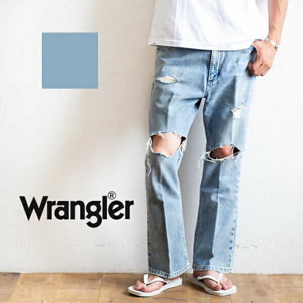 SALE WRANGLERラングラー サンダルカットダメージジーンズWM1816/パンツボトムスズボンデニムジーパンダメージ