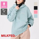 【 MILKFED. ミルクフェド 】 ROUND DONUTS SWEAT HOODIE MILKFED. ラウンド ドーナッツ スウェット パーカー 103233012025 / MILKFED.　ミルクフェド フーディー パーカー スウェット トレーナー バックプリント 刺繍 ワンポイント ロゴ 裏起毛 ドーナツ 2023AW /