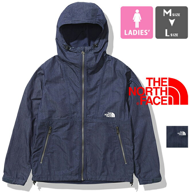 【 THE NORTH FACE ザ ノースフェイス 】 Nylon Denim Compact Jacket ウィメンズ ナイロン デニム コンパクト ジャケット NPW22136 / パーカー フーディー マウンテンパーカー ナイロンパーカー ウインドブレーカー インディゴ パッカブル 収納袋付き 撥水 レディース 21SS/