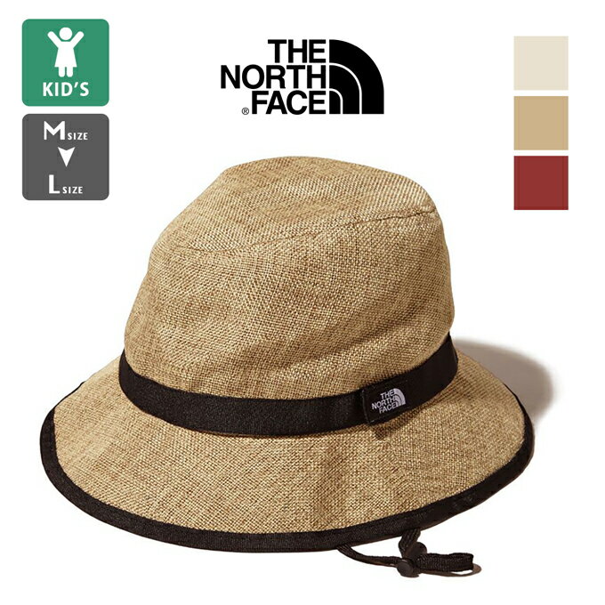 【 THE NORTH FACE ザ ノースフェイス 】 Kids' HIKE Hat キッズ ハイク ハット NNJ01820 / 帽子 麦わら帽子 ストローハット Mサイズ Lサイズ 折りたたみ可能 サイズ調節 洗える ウォッシャブル パッカブル コンパクト アウトドア 子供 ジュニア ボーイズ ガールズ 22SS/