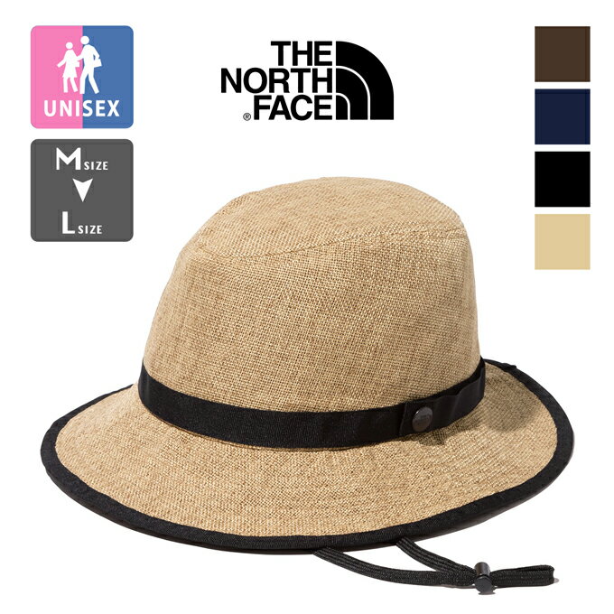 【 THE NORTH FACE ザノースフェイス 】 HIKE Hat ハイク ハット NN02341 / 帽子 ストローハット 麦わら帽子 Mサイズ Lサイズ ウォッシャブル 折りたたみ可能 サイズ調節 あご紐 ポリエステル メンズ レディース ユニセックス 23SUMMER/