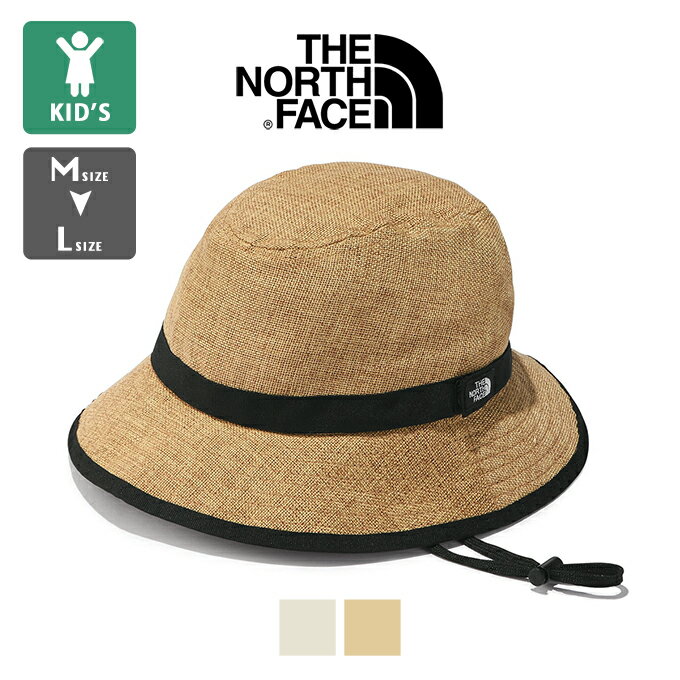 【 THE NORTH FACE ザ ノースフェイス 】 Kids 039 HIKE Hat キッズ ハイク ハット NNJ02308 / 帽子 麦わら帽子 ストローハット Mサイズ Lサイズ 折りたたみ可能 サイズ調節 洗える ウォッシャブル パッカブル コンパクト アウトドア 子供 ジュニア ボーイズ ガールズ 23SUMMER/