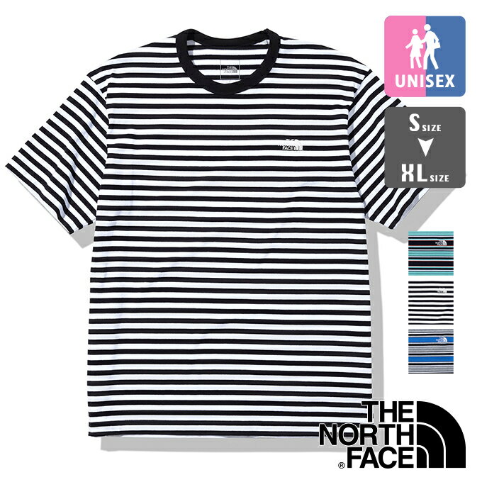 【 THE NORTH FACE ザ ノースフェイス 】 S/S Multi Border Tee ショートスリーブ マルチボーダー ティー NT32253 / Tシャツ 半袖 丸首 クルーネック ボーダーt オーガニックコットン UVカット 紫外線カット メンズ レディース ユニセックス 23SUMMER/