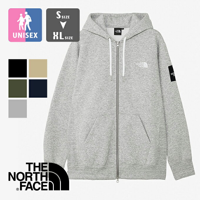 ザ・ノース・フェイス パーカー メンズ 【 THE NORTH FACE ザ ノースフェイス 】 Square Logo Full Zip スクエアロゴ フルジップ フーディ NT62349 / パーカ ジップパーカ ジップアップ スウェット スエット トレーナー 裏起毛 メンズ レディース ユニセックス 2023AW/