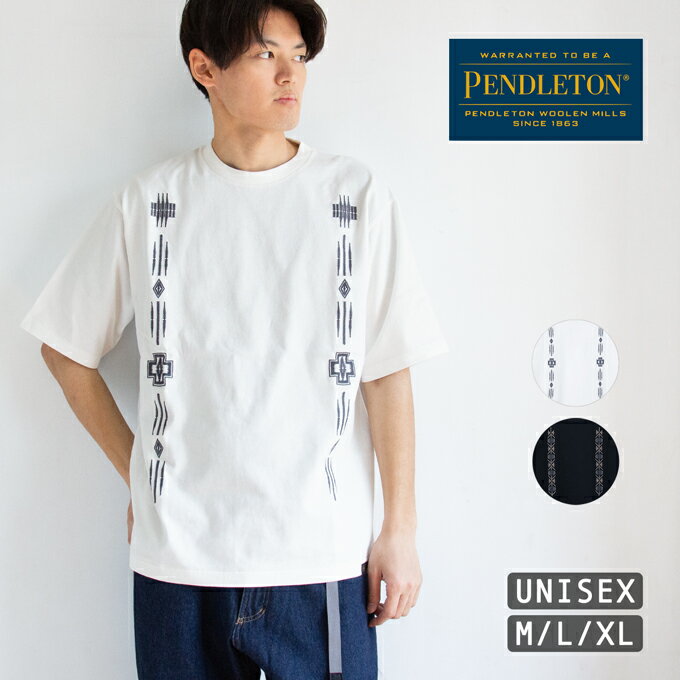 PENDLETON �ڥ�ɥ�ȥ� EMB TEE UNISEX �ե���� �ɽ� �ǥ����� Ⱦµ T����� ��˥��å��� 5275-0017 / �ȥåץ� ���å�...