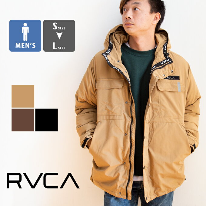 【冬SALE!!】【 RVCA ルーカ 】 MOUNTAIN PUFFER JACKET 中綿 ジャケット BA042-762 / rvca アウター ルーカ ジャケット メンズ パーカー 中綿ジャケット 暖かい アウター 秋冬 トップス ロゴ テープ アウトドア ストリート カジュアル 20AW