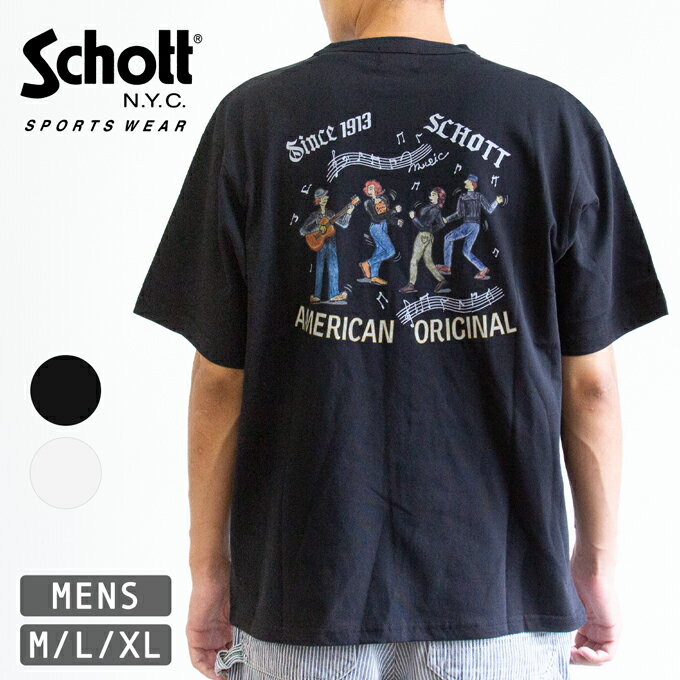 Schott ショット T-SHIRT SESSION セッション Tシャツ 半袖 782-5134029 / トップス カットソー メンズ レディース ワンポイント バックプリント アメカジ バイカー 春夏 2025SS