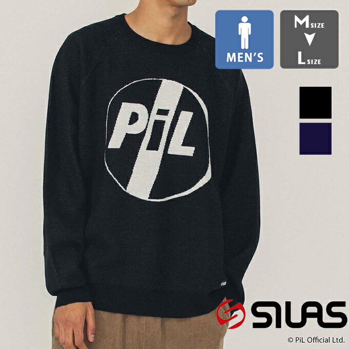 【 SILAS サイラス 】 SILAS x PIL LOGO SWEATER サイラス x パブリック・イメージ・リミテッド コラボ ロゴ セーター 110234015003 / SILAS サイラス PIL パブリック・イメージ・リミテッド コラボ コラボレーション ニット　セーター　長袖 ロゴ アクリル 2023AW