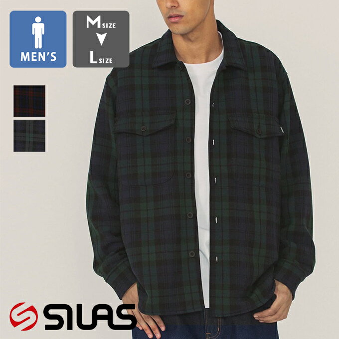  PLAID L/S SHIRT JACKET SILAS プレイド チェック 長袖シャツ ジャケット 110234021003 / SILAS チェックシャツ シャツジャケット 長袖シャツ アウター SILAS&MARIA チェックシャツ ストリート カジュアル アメカジ 2023AW