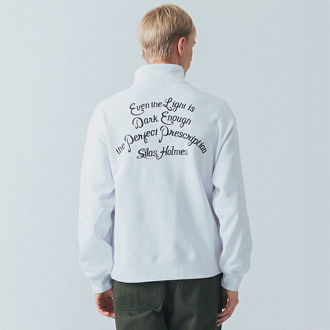 【 SILAS サイラス 】 SCRIPT HALF ZIP SWEATSHIRT スクリプト ロゴ ハーフ ジップ スウェット 110243012009 / SILAS サイラス ハーフジップ スウェット トレーナー ベーシック スクリプトロゴ　バックプリント ストリート カジュアル ユニセックス 2024AW