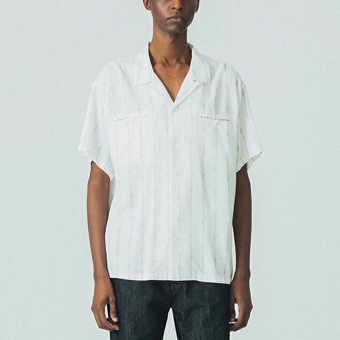 【 SILAS サイラス 】 BARBED WIRE S/S OPEN COLLAR SHIRT 有刺鉄線柄 半袖 オープンカラーシャツ 110252014004 / SILAS サイラス 半袖シャツ 有刺鉄線柄 オープンカラー ストリート カジュアル メンズ 2025SUMMER