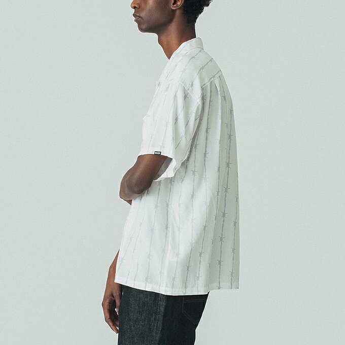 【 SILAS サイラス 】 BARBED WIRE S/S OPEN COLLAR SHIRT 有刺鉄線柄 半袖 オープンカラーシャツ 110252014004 / SILAS サイラス 半袖シャツ 有刺鉄線柄 オープンカラー ストリート カジュアル メンズ 2025SUMMER