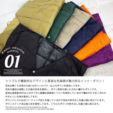 【 TAION タイオン 】 V ネックボタン インナーダウンベスト レディース V NECK BUTTON DOWN VEST TAION-W001 / アウター トップス taion ベスト taion インナー ジャケット 防寒 撥水 防風 メンズ レディース ユニセックス