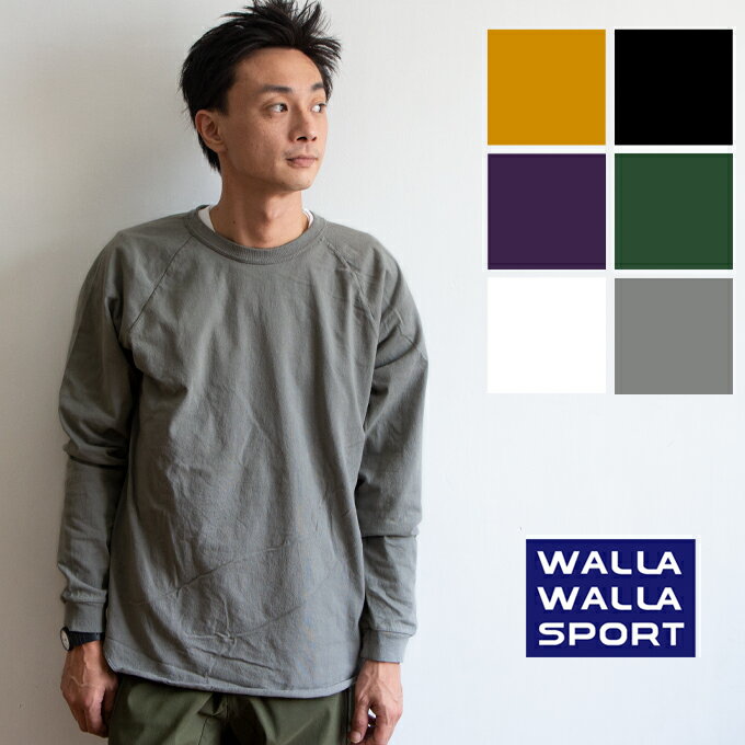 【 WALLA WALLA SPORT ワラワラスポーツ 】 ロングスリーブ ルーズフィット ベースボールTシャツ　WW030116-SR / メンズ トップス 長袖 Tシャツ 無地 ベースボールTシャツ ラグラン ルーズ ビッグT クルーネック 丸首