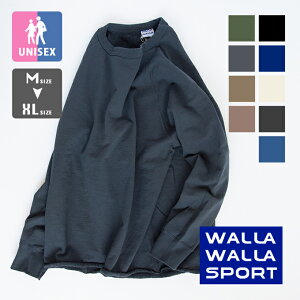 【 WALLA WALLA SPORT ワラワラスポーツ 】 13oz CREW SWEAT SHIRT ラグラン クルー スウェット 30128 / プルオーバー トレーナー スエット ラグランスリーブ 裾切りっぱなし カットオフ クルーネック 丸首 長袖 裏毛 無地 メンズ レディース ユニセックス/