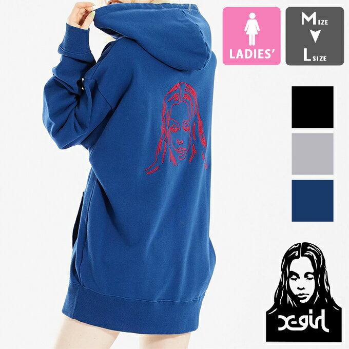   EMBROIDERED FACE SWEAT HOODIE X-girl エンブロイダード フェイス ロゴ スウェット パーカー 105224012013 / x-girl エックスガール パーカー フーディ フェイス ロゴ 裏毛 レディース ウィメンズ 刺繍 22AW